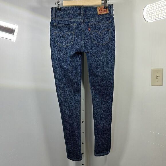 LEVI’S Women’s 711 Skinny Animal Leopard Print Denim Jeans Blue Size 27/4 - Picture 9 of 12